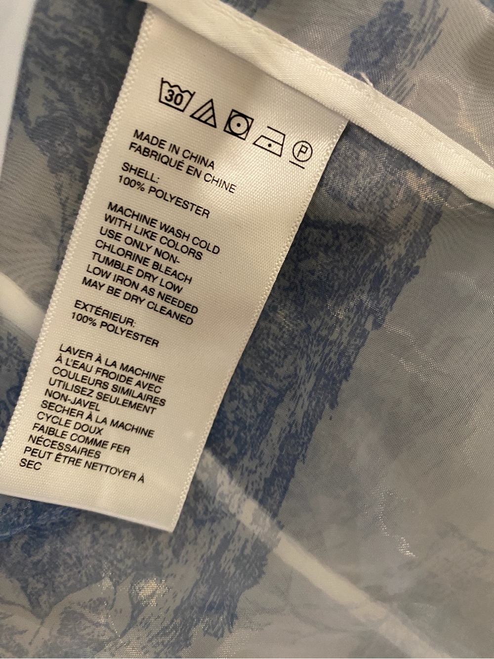 Laura Ashley & Urban Outfitters Sheer Blouse with Blue Toile Print - Picture 7 of 8